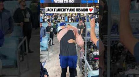 Jack Flaherty shares a moment with his mom after his great Game 1 start 