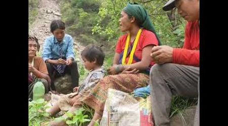 poor family in village. building lifestyle hardly ever. Whole family cooking best food on mountain