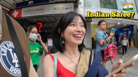 I wore Indian Saree walking around in Thailand city for whole day | Foreigner reaction