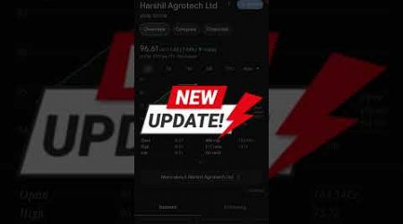 Agro Sector Company | Harshil Agrotech Ltd || Split 1:10 update 2024 #stockmarket #shorts