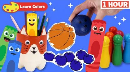 Learn Colors with Color Crew Magic | Educational video for kids | How to Draw | 1 Hour | Games &amp; Fun