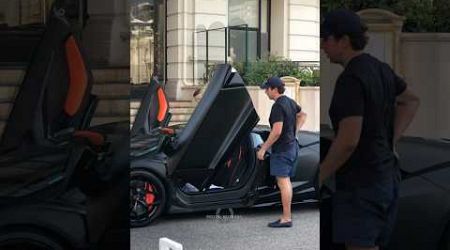 Billionaire gentleman getting out his Lamborghini Revuelto #billionaire #monaco#luxury#lifestyle#fyp