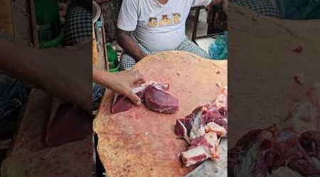 Awesome real deshi popular ox red meat &amp; bone smooth cutting skill in bd meat shop |