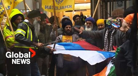 Sikh community rallies at India’s Vancouver consulate amid foreign interference allegations