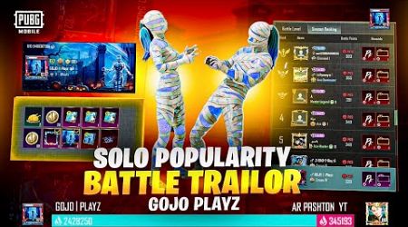 Popularity Battle Journey | Solo Popularity Battle #Trailor #pubgmobile