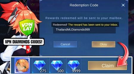 UNLOCK FREE DIAMONDS WITH THAILAND SERVER REDEEM CODES | VPN TRICK REVEALED!