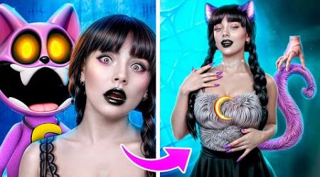 Extreme Makeover from Nerd Catnap to Popular Wednesday Addams! How to Become Wednesday in Jail!