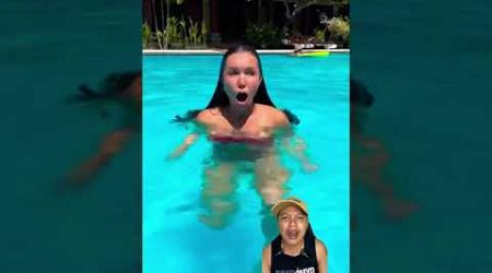 AIR MASUK TELINGA⁉️ #funny #vacation #pool #swimming #travel #makeup #makeuptutorial #mua