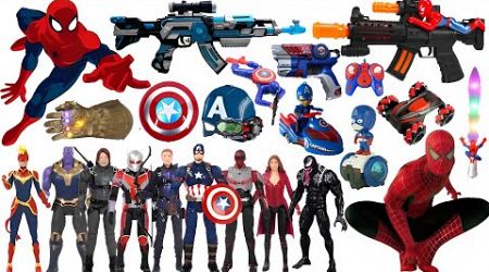 Marvel Spider-Man series unbox, popular Spider-Man action dolls, Marvel popular electric toy guns