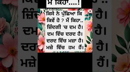 ਮੈਂ ਕਿਹਾ...! #ਕਵਿਤਾ #shorts #trendingshorts #punjabipoetry #love #newquets #education #viralshorts