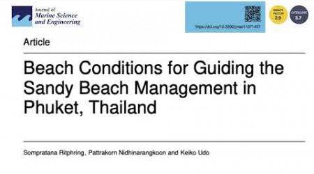 Beach Conditions for Guiding the Sandy Beach Management in Phuket, Thailand