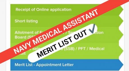 NAVY MEDICAL ASSISTANT MERIT LIST OUT 