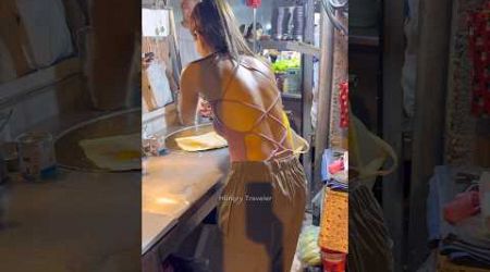 Hardworking Thai Lady Selling Roti -Thai Street Food