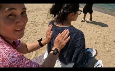 Chat and Back Massage with 4 Indian Friends on Pattaya Beach | ASMR with Sea Sound