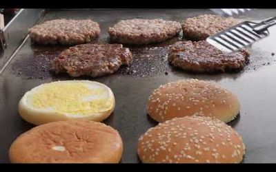 $1 Burger Cooked by Motorcycle Food Truck Chef in Bangkok - Thai Street Food