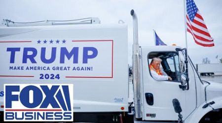 Trump arrives in garbage truck after Biden&#39;s insulting comment to supporters