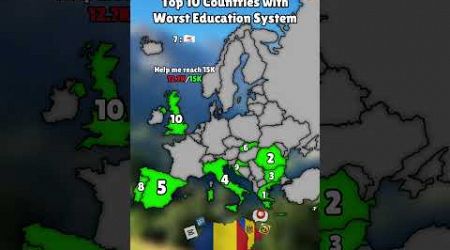 Top 10 Countries with Worst Education System #shorts #mapper #memes #map #mapping #mapchart #school