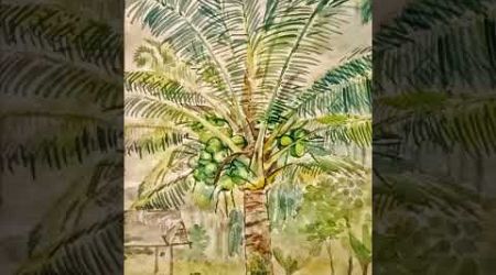 *Coconut tree.Painting by Prasert Sriprom. Suan Samui Sea View Point,Baan Sraket,Koh Samui,Thailand.