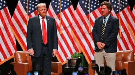 Trump, Tucker Carlson Campaign at Mar-a-Lago #trending #politics #trump