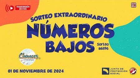 Sorteo Lotería Popular N°6.896, NT Rev y Mega Reventados N°21.989 y 3 Monazos N°4.415. 01-11-24.