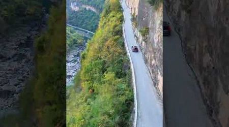 Hanging Wall Highway in Dabashan Mountain #travel #discoverchina #traveldestinations #chinatourism