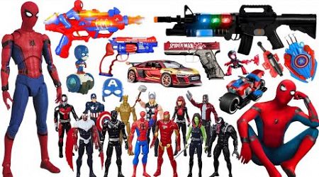 Marvel Spider-Man series unbox, popular Spider-Man action dolls, Marvel popular electric toy guns