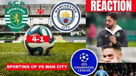 Sporting CP vs Man City 4-1 Live Champions league Football UCL Match Score Highlights 2024 Amorim