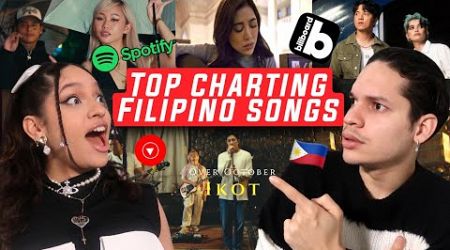 Waleska &amp; Efra react to the Most Popular Filipino Songs right now!