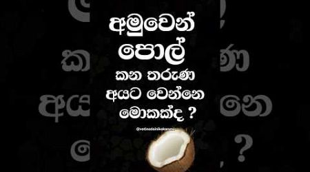 දන්නවද තරුණ අයට වෙනදේ