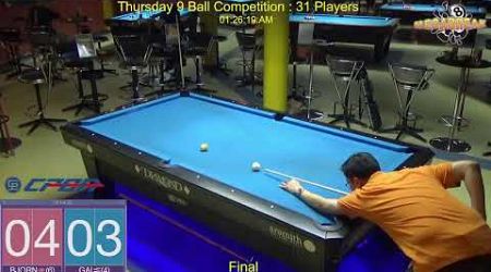 Thursday 9 Ball Competition : 14/11/24