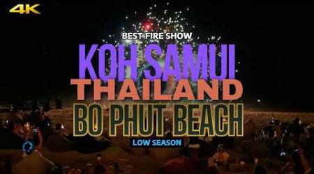 4K Walking Tour at Fisherman&#39;s Village Night Market Best Fire Show | Koh Samui Thailand #virtualtour