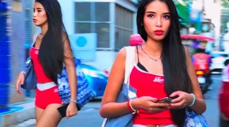 STUNNER WITH A BEAUTIFUL FIGURE! PATTAYA Exciting Street Scenes, Thailand 2024