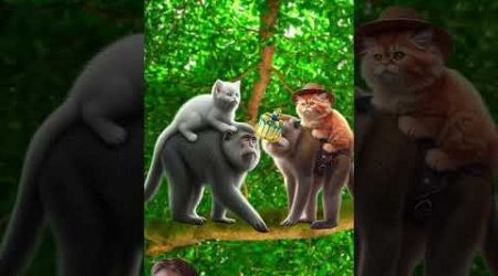 Cat setting on monkey| #monkeycatsofficial #monkeylove #animals #cat #talkingtom #catvideos #trends