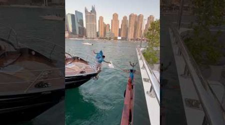 2 yachts almost crash into each other at a yacht party #travel #dubai