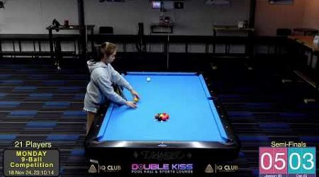 Double Kiss Pool Hall Pattaya, Monday 9 Ball (18/11/24)