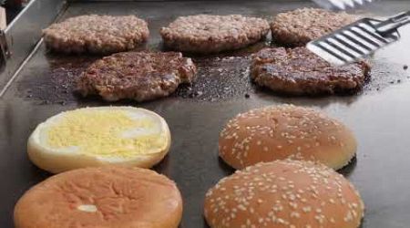 $1 Burger Cooked by Motorcycle Food Truck Chef in Bangkok - Thai Street Food