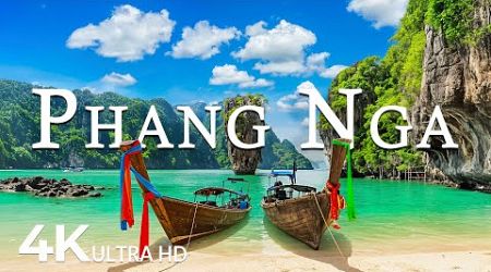 FLYING OVER PHANG NGA (4K UHD) - Soothing Music Along With Beautiful Nature Video - 4K Video ULTRAHD