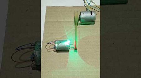 Single Pulley DC Generator || DC Motor #shortsfeed #dcmotor #education #tech #experiment #motor