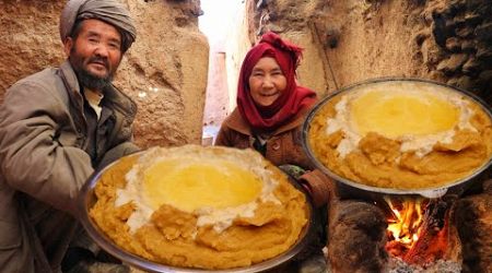 The lifestyle of the elderly couple in the cave: Lithi jvari &quot; recipes || village life Afghanistan