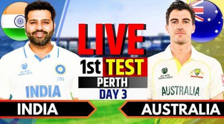 India vs Australia, 1st Test, Day 3 | IND vs AUS Live Match Today | Live Cricket Match Today