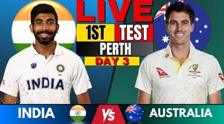 IND vs AUS Test: India vs Australia 1st Test Day 3 | Live Score &amp; Commentary | IND vs AUS BGT 2024