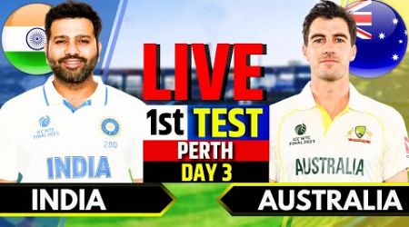 India vs Australia, 1st Test, Day 3 | IND vs AUS Live Match | Live Cricket Match Today, Session 3