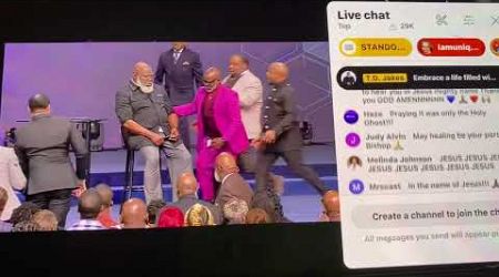 TD JAKES HAS MEDICAL EMERGENCY LIVE AT CHURCH