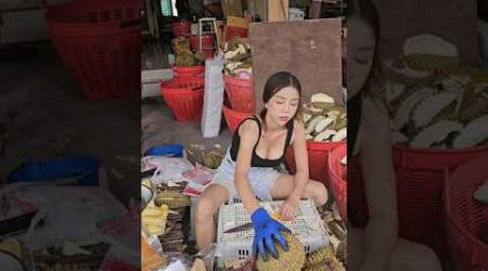 Cute Lady Selling Durian in Bangkok | Bangkok Street Food #shorts #beautiful #durian