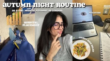 Autumn Evening Routine ✨ medical school, crispy rice salad, studying, staying productive, skincare +