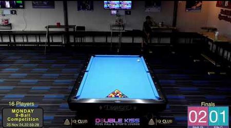 Double Kiss Pool Hall Pattaya, Monday 9 Ball (25/11/24)