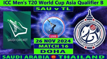 Saudi Arabia vs Thailand | SAU vs TL | ICC Men&#39;s T20 World Cup Asia Qualifier B 2024 | Cricket Info