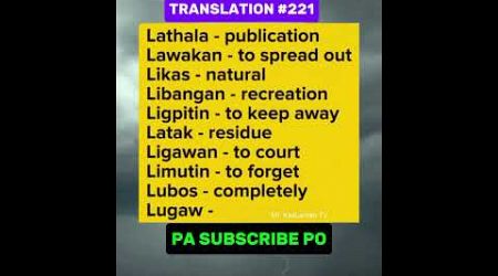 #221 #translation #translate #englishtranslation #tagalog #english #englishlearning #education