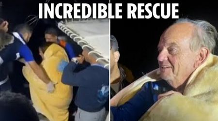 Moment capsized yacht survivor rescued after being found in air pocket &amp; says ‘It’s nice to be back’