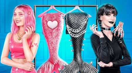 Extreme Makeover from Nerd to Popular Wednesday Addams and Love! How to Become a Mermaid?